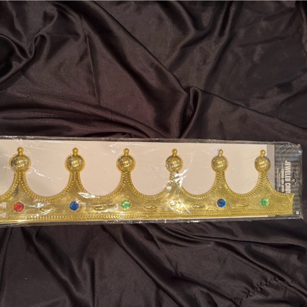 Gold Decorative Party Crown with Colored Gems